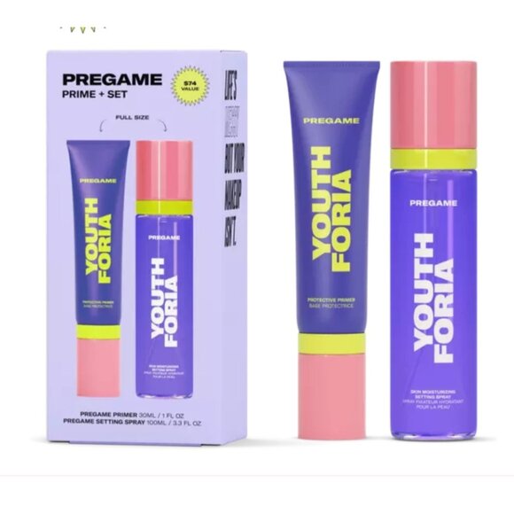 Youth Foria PreGame Bundle Primer & Setting Spray Set Full Size New in Box - Picture 1 of 8